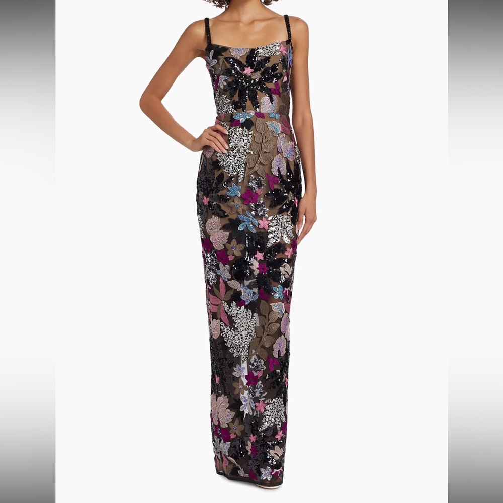 Bronx and Banco Dahlia Leona Embroidered Gown